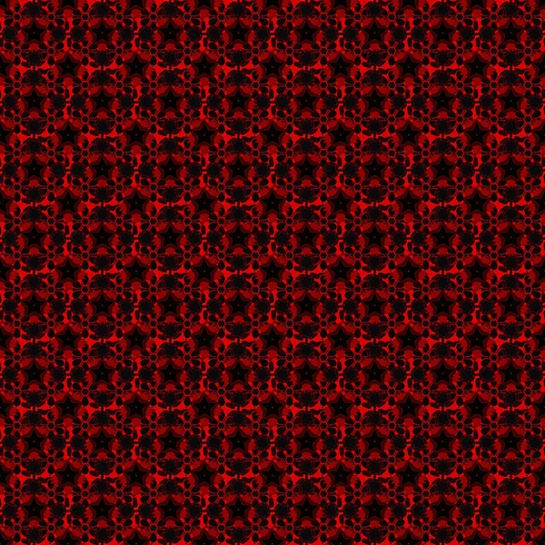 Vektorový Bezešvý Vzor Abstraktní Nesourodou Ozdobou Černá Červená Textura — Stockový vektor