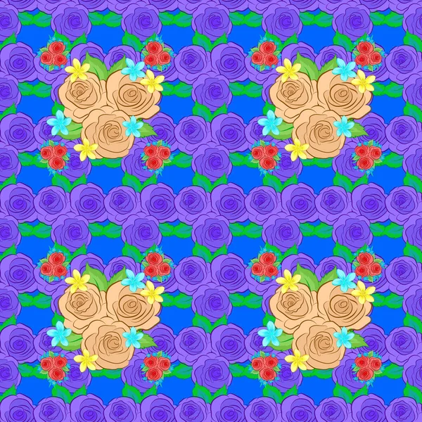 Patrón Vectores Florales Sin Costura Color — Vector de stock