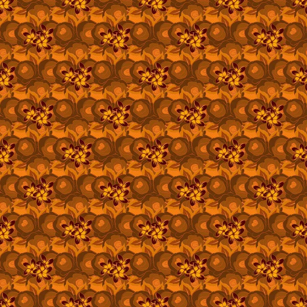 Handmade Gentle Colors Female Pattern Seamless Pattern Brown Yellow Orange — Stock Vector