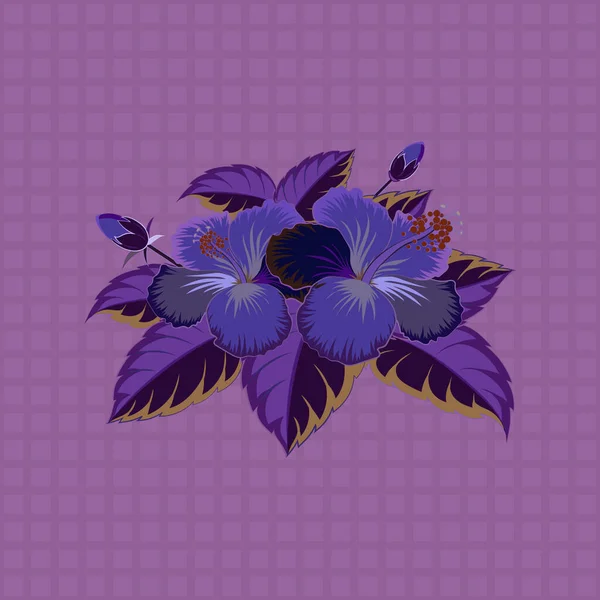 Vector Prohíbe Que Flor Incline Perfectamente Colores Violeta Rosa Púrpura — Vector de stock