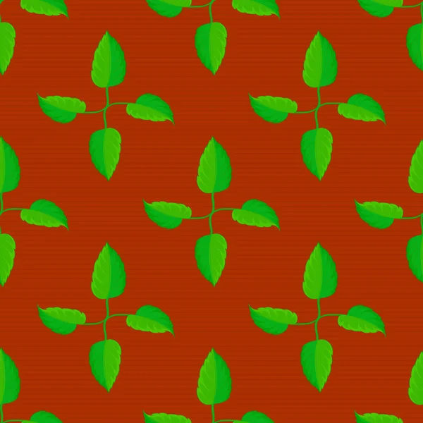 Papel Primavera Con Flores Abstractas Color Naranja Marrón Verde Modelo — Vector de stock