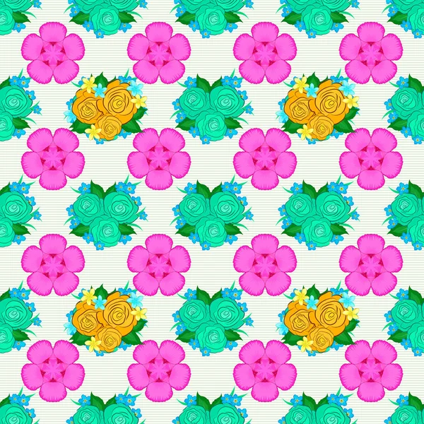 Fondo Floral Sobre Fondo Beige Adornos Decorativos Para Tela Textil — Vector de stock