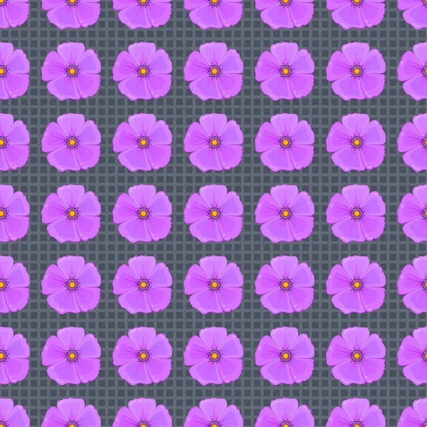 Gekleurd Oriëntatiepatroon Een Grijze Achtergrond Naadloze Bloemen Ornament Modern Kosmos — Stockvector