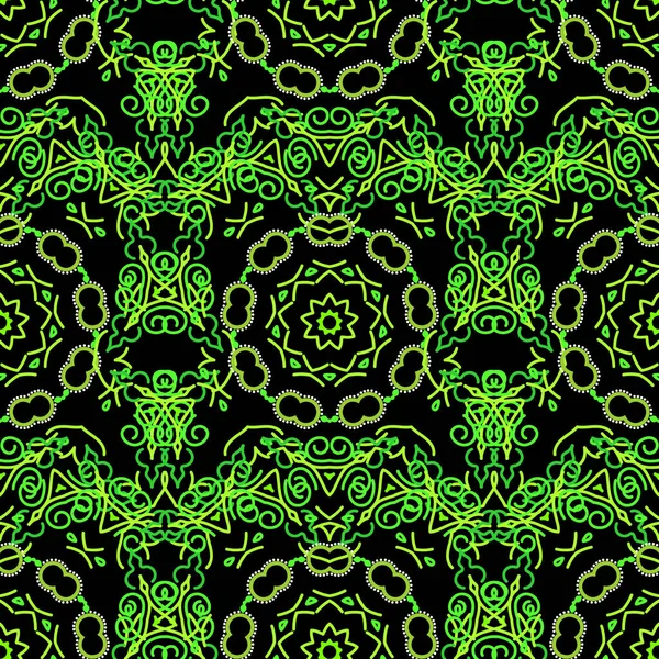 Seamless Damask Pattern Vintage Ornamental Background Victorian Pattern Green Colors — Stock Vector