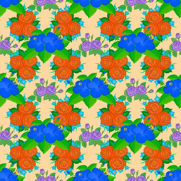 Ilustración Patrón Vector Floral Sin Costuras — Archivo Imágenes Vectoriales