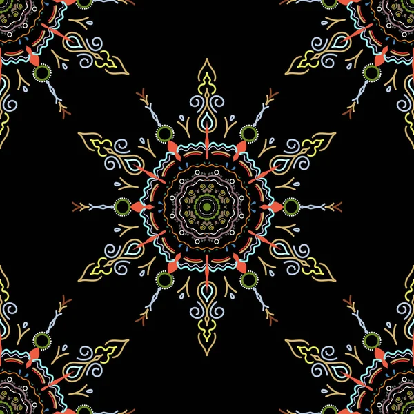 Textura Étnica Dibujada Mano Huida Imaginación Ilustración Vectores Modelo Tribal — Vector de stock