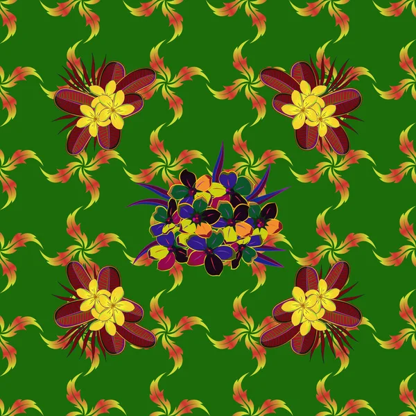 Motif Floral Sans Couture Avec Des Fleurs Plumeria Stylisées Dans — Image vectorielle