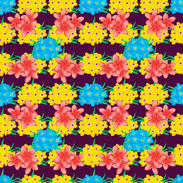 Kleur Naadloze Bloemen Vector Patroon Illustratie — Stockvector