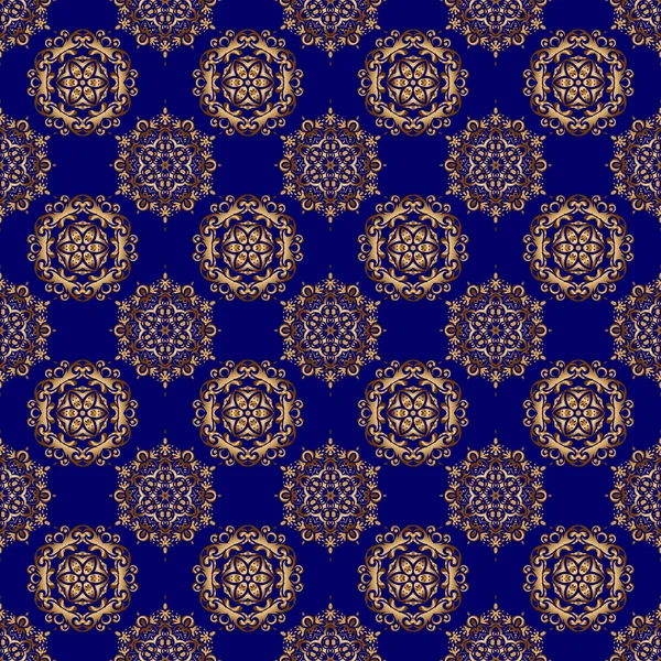 Puantiye, konfeti. Parlak fon. Raster illüstrasyonu. Mavi ve altın pürüzsüz desen. Altın folyo dokusu. Soyut geometrik modern arkaplan. Art deco biçimi.