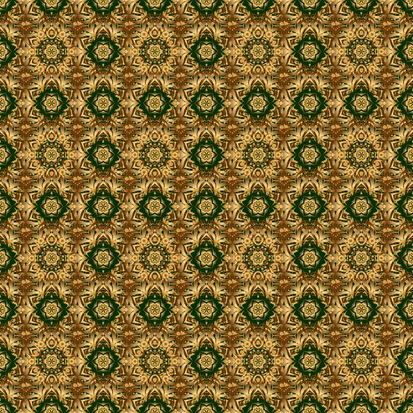 Taylandlı hatlar, yeşil bir zeminde altın desenli. Geleneksel Tayland altın arka planı ve ızgaralı dokusu. Yazdırma, kumaş veya tekstil için altın desenli Tayland ipeği tasarımı.