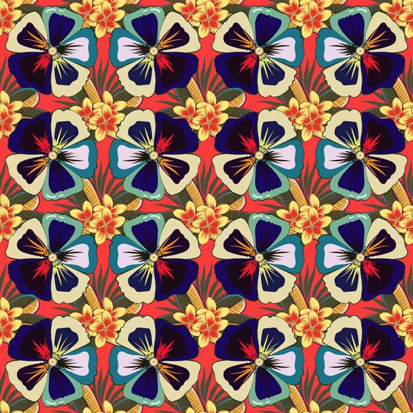Illustration Vectorielle Motif Floral Ethnique Sans Couture Dans Les Couleurs — Image vectorielle