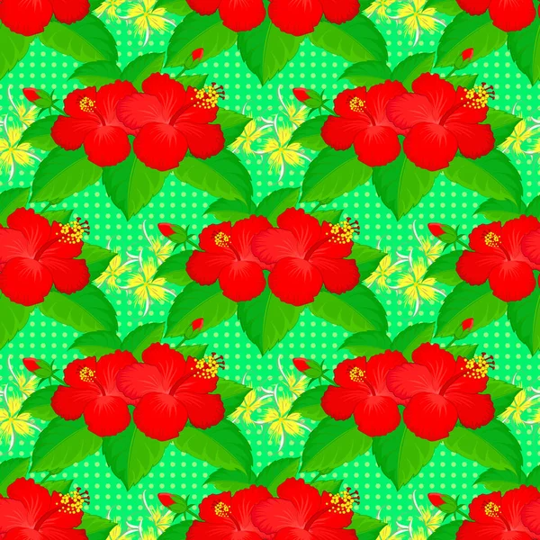 Yeşil arka planda çiçek motifleri olan soyut zarafet deseni. Dekoratif çiçekleri tekrar eden desenler. Vektör illüstrasyonu.