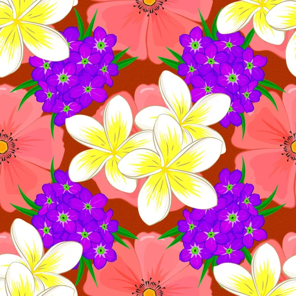 Kusursuz desenli çiçek vektör çizimi