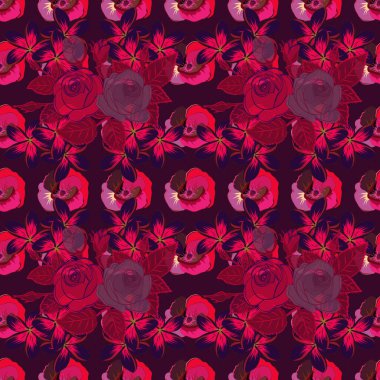 Renksiz çiçek vektör deseni 