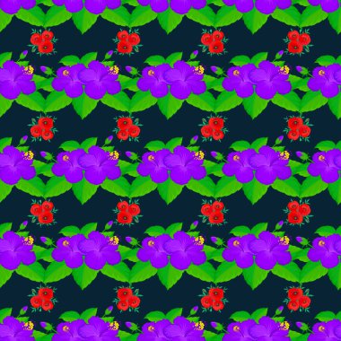 Mavi arka planda sevimli amber çiçekleri olan kusursuz bir desen. Bahar mahsulü çiçekli arka plan. Güzel doku.