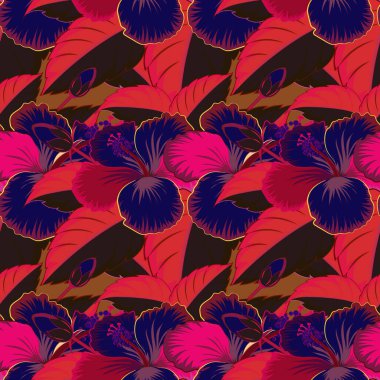 Kusursuz desenli çiçek vektör çizimi