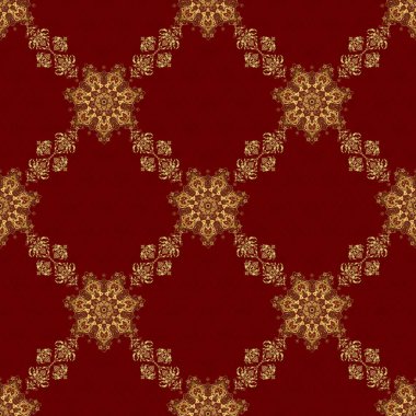 Zarif Mutlu Noeller ya da kırmızı arka planda altın süslemesi olan kusursuz 2018 yılı. Vektör illüstrasyonu.