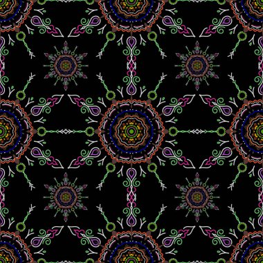 Yeşil klasik barok süsü. Retro dikişsiz antika şekilli akanthus. Dekoratif tasarım unsuru filigran hat sanatı. Vektör illüstrasyonu.