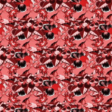 Renksiz çiçek vektör deseni 