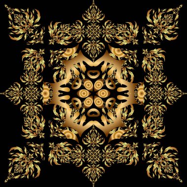 Vektör altın yıldız deseni, yıldız süslemeleri, siyah arka planda altın şebeke. Yıldızlı lüks altın desen.