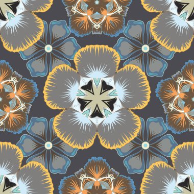 Renksiz çiçek vektör deseni 