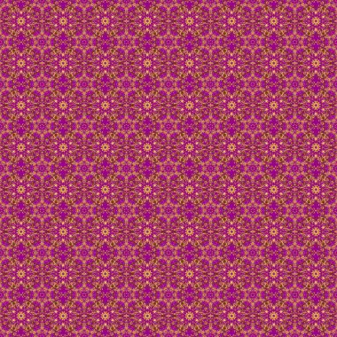 Mor bir arka planda tasarım şablonu için klasik dikişsiz sınır ve ızgara. Çiçekli altın elementlerle doğu tarzında kusursuz bir desen. Kartlar için çizim, teşekkür mesajı, yazdırma.