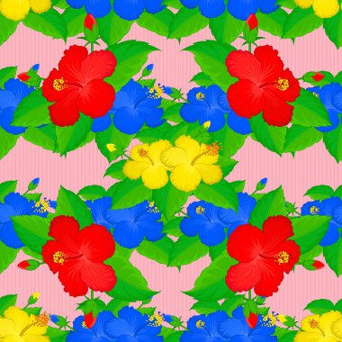 Pembe arka planda vektör amber çiçeği pürüzsüz desen.