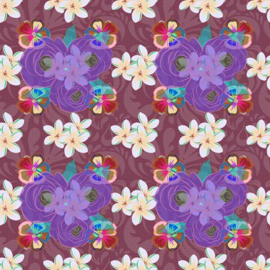 Renksiz çiçek vektör deseni 