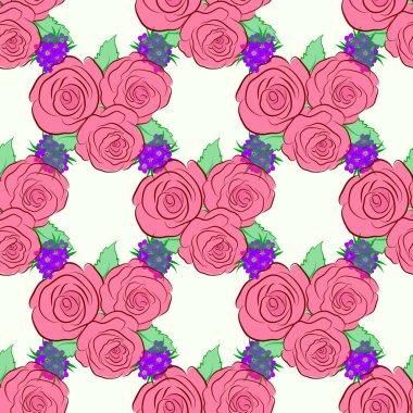 Renksiz çiçek vektör deseni çizimi