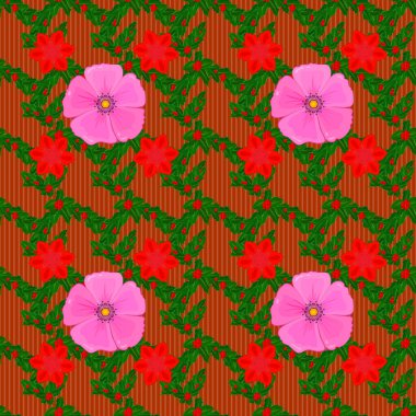 Vektör kızılderili çiçek deseni. Etnik havlu, kına tarzı. Kartvizit, arkaplan, tekstil gibi işlerde kullanılabilir. Yeşil, kırmızı ve turuncu renklerde kusursuz bir süs..