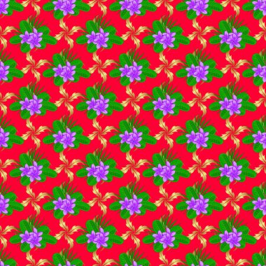 Kusursuz desenli çiçek vektör çizimi