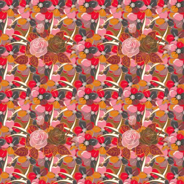 Renksiz çiçek vektör deseni 