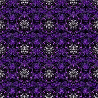 Çiçeksiz desen. Duvar kâğıdı barok, İspanyol kumaşı. Kusursuz bir geçmişi var. Siyah arkaplanda mor süs.