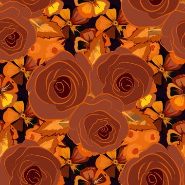 Renksiz çiçek vektör deseni 