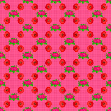 Kusursuz desenli çiçek vektör çizimi