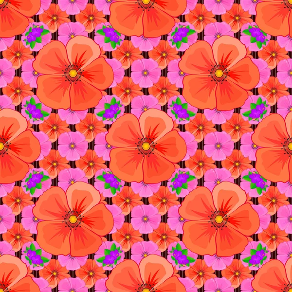 Illustration Motif Vectoriel Floral Sans Couture — Image vectorielle