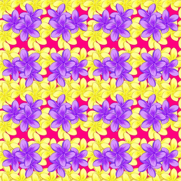 Naadloze Floral Pattern Een Magenta Achtergrond Vector Loodgieterij Bloemen Naadloos — Stockvector