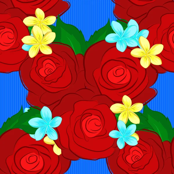 Ilusión Óptica Con Flores Rosa Hojas Verdes Ilustración Vectores Para — Vector de stock