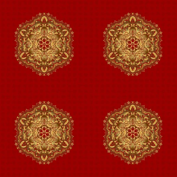 Square Invite Template Vector Invitation Golden Mandala Design Element Ornament — Stock Vector