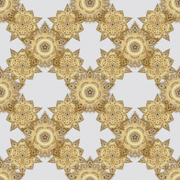 Abstraktní Klasický Bezešvý Vzor Zlatými Prvky Šedém Pozadí Vintage Floral — Stockový vektor