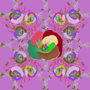 Renksiz çiçek vektör deseni 