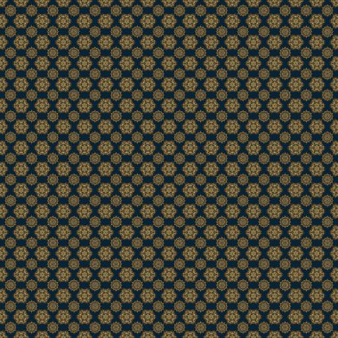 Klasik İspanyol kumaşı süsü. Altın ve mavi renklerde kusursuz çiçek seramikleri..