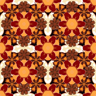 Renksiz çiçek vektör deseni 