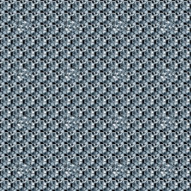 Mavi ve gri renklerde klasik soyut vektör dikeni olmayan desen. Eğri büğrü kesişen zarif kozmos çiçekleri, yapraklar ve parşömenler soyut bir çiçek süsü oluşturuyorlar..