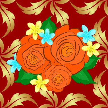 Renksiz çiçek vektör deseni 