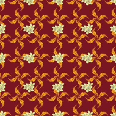 Renksiz çiçek vektör deseni 