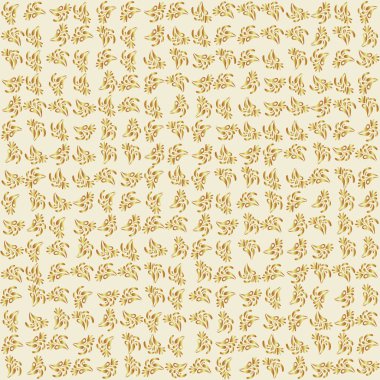 Bej arka planda klasik altın süslemesi olan kusursuz çiçek kenarı. Vektör altın pürüzsüz desen.