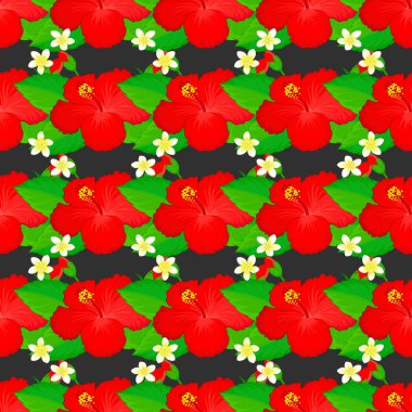 Vektör çizimi. Gri bir arka planda çiçekli, dikişsiz desen. Şirin vektör çiçek deseni.