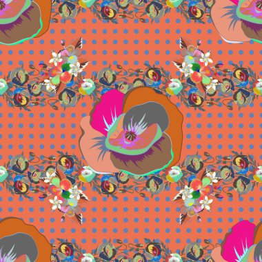 Vektör soyut çiçek arkaplanı. Mavi ve yeşil küçük çiçekli güzel çiçek deseni. Motley pürüzsüz desen.