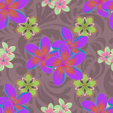 Renksiz çiçek vektör deseni çizimi